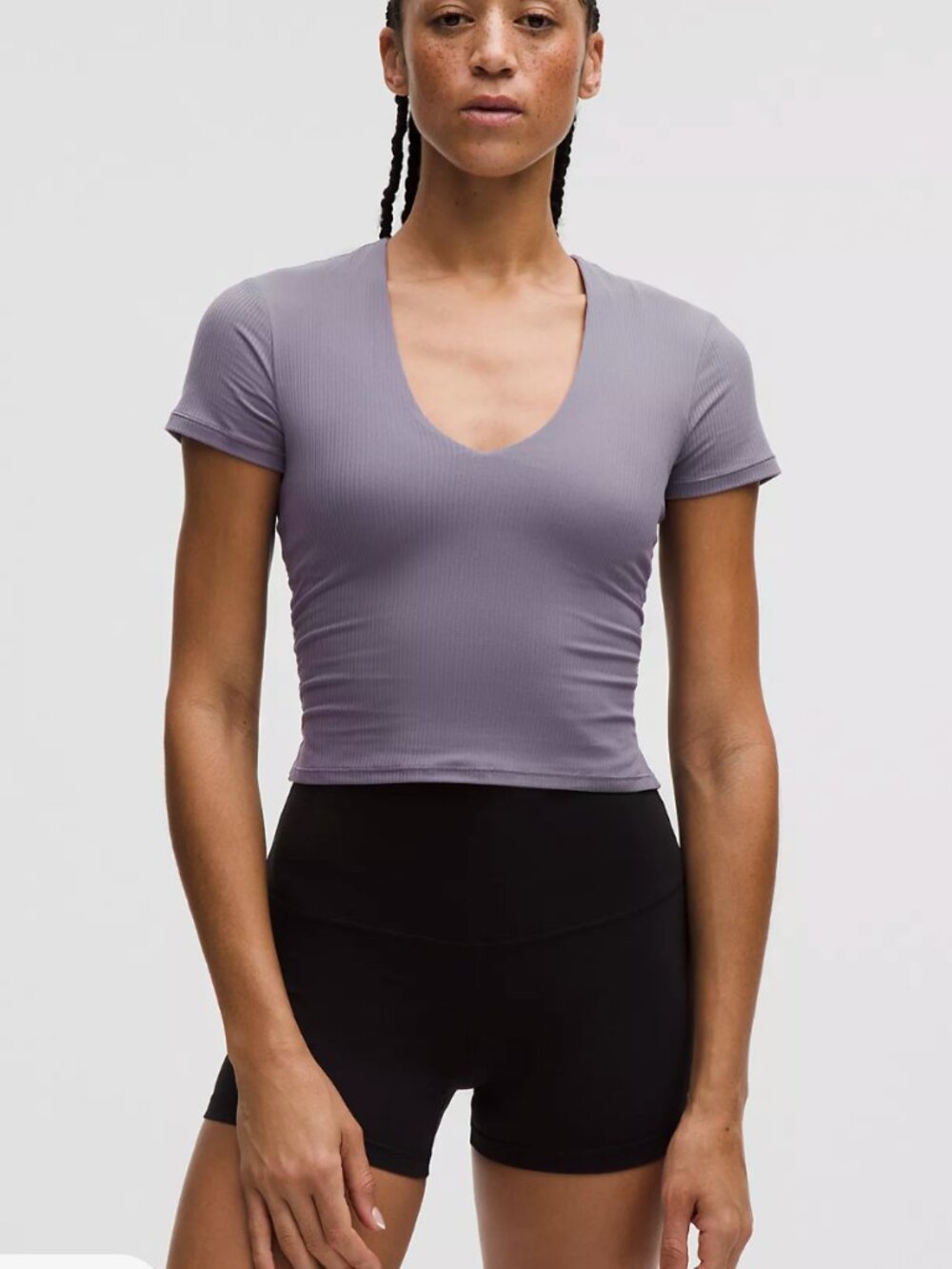 All It Takes Ribbed Nulu V-Neck T-Shirt B–D Cups